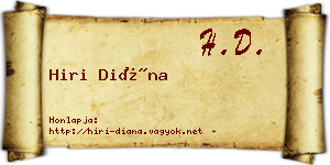 Hiri Diána névjegykártya